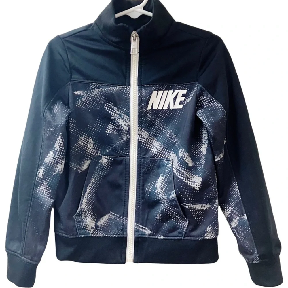 NIKE Boys Track Full Zip LOGO Jacket SZ 4 (X-Small) Pockets Multicolored Spring